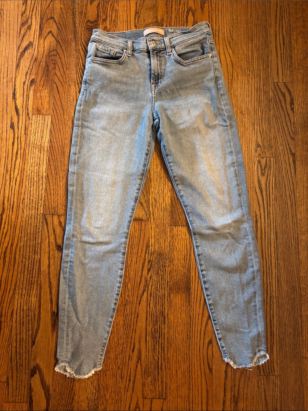 7 For All Mankind Light Blue High-Rise Skinny Jeans